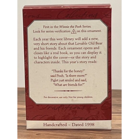 1998 HALLMARK KEEPSAKE ORNAMENT QXD4086 A VISIT FROM PIGLET WINNIE THE POOH - Picture 3 of 10